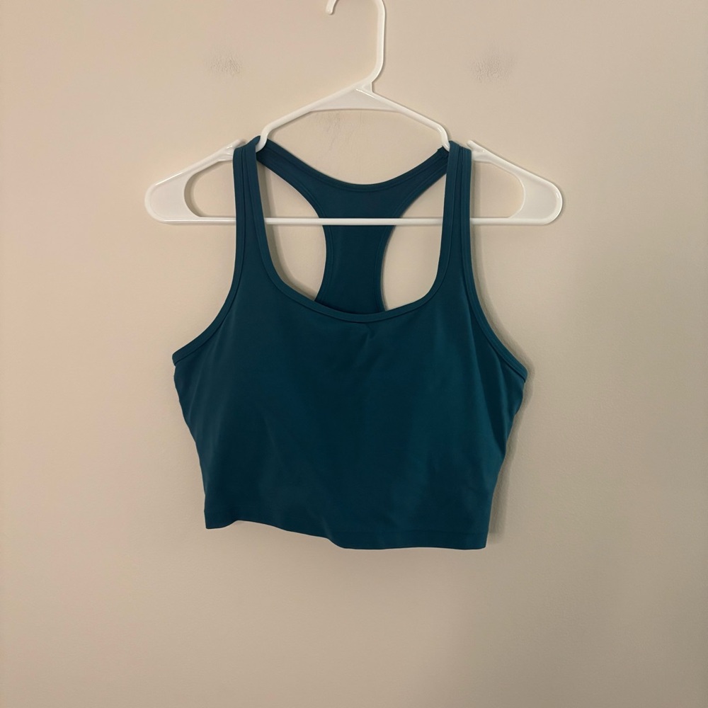 CRZ YOGA Teal Racerback Crop Tank Top